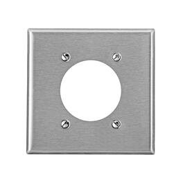 Leviton - 2 gang Stainless Steel Outlet Wall Plate 1 pk - Silver