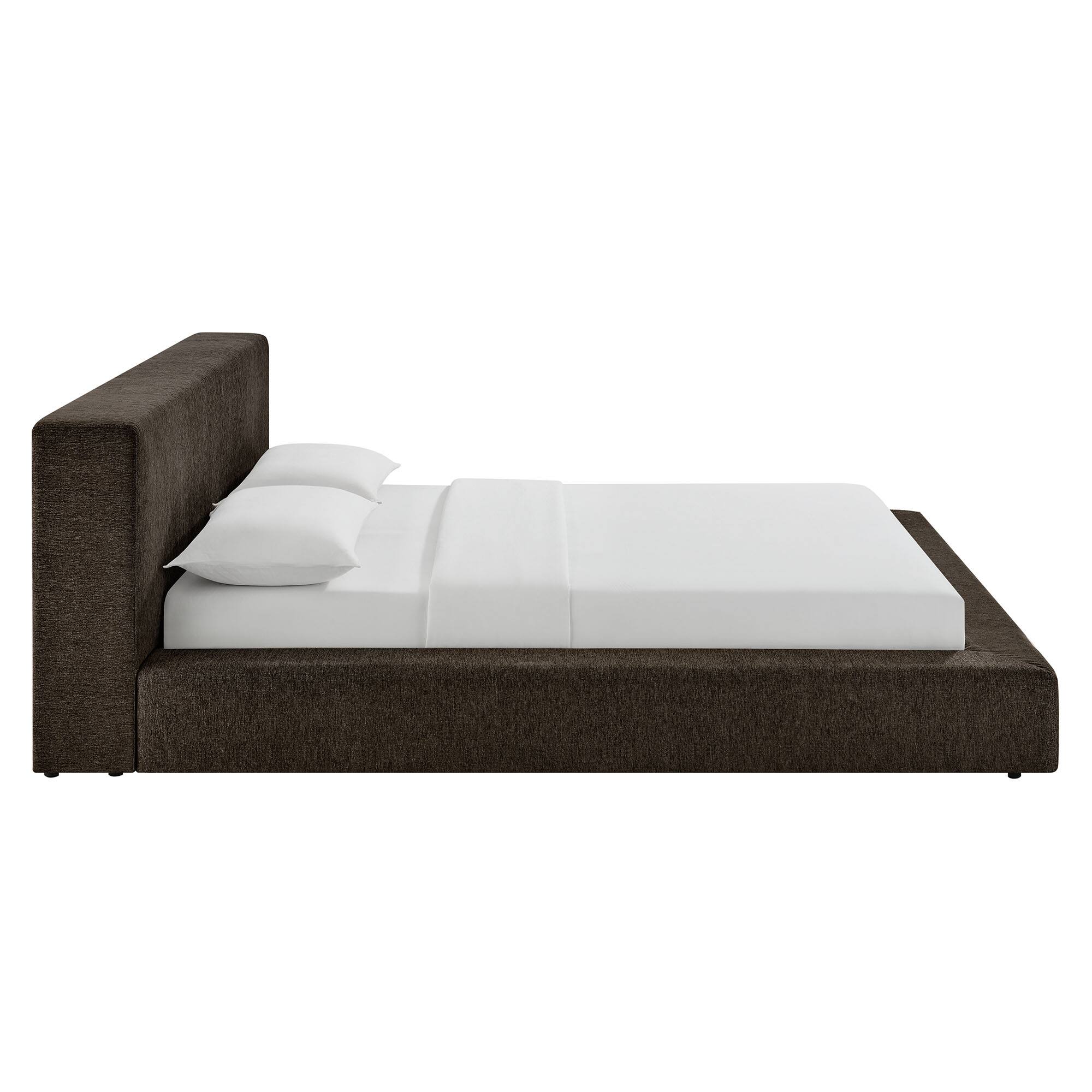 Alt View 4. Modway - Luma Chenille Upholstered King Platform Bed Frame by Modway - Java.