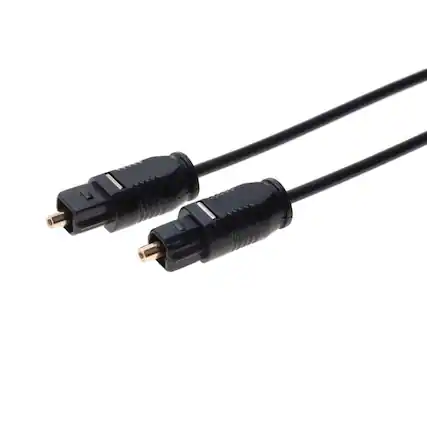 Front. Cables Direct Online - 25ft Toslink Optical Audio Cable – SPDIF Digital Fiber Optic Sound Cord - Black.