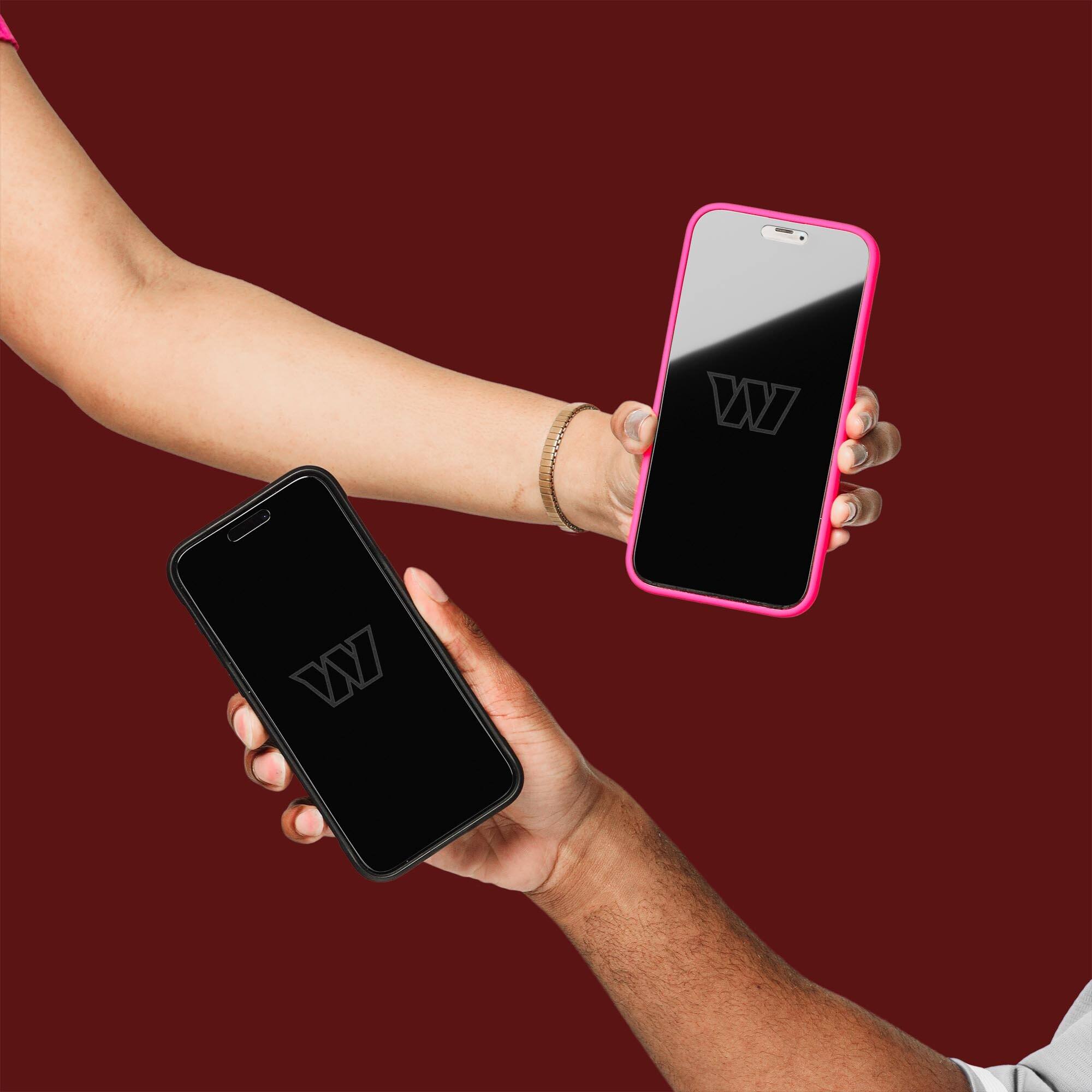 Alt View 3. Screen Skinz - Washington Commanders iPhone Privacy Glass Screen Protector - 15 Plus/15 Pro Max/16 Plus - Multicolor.