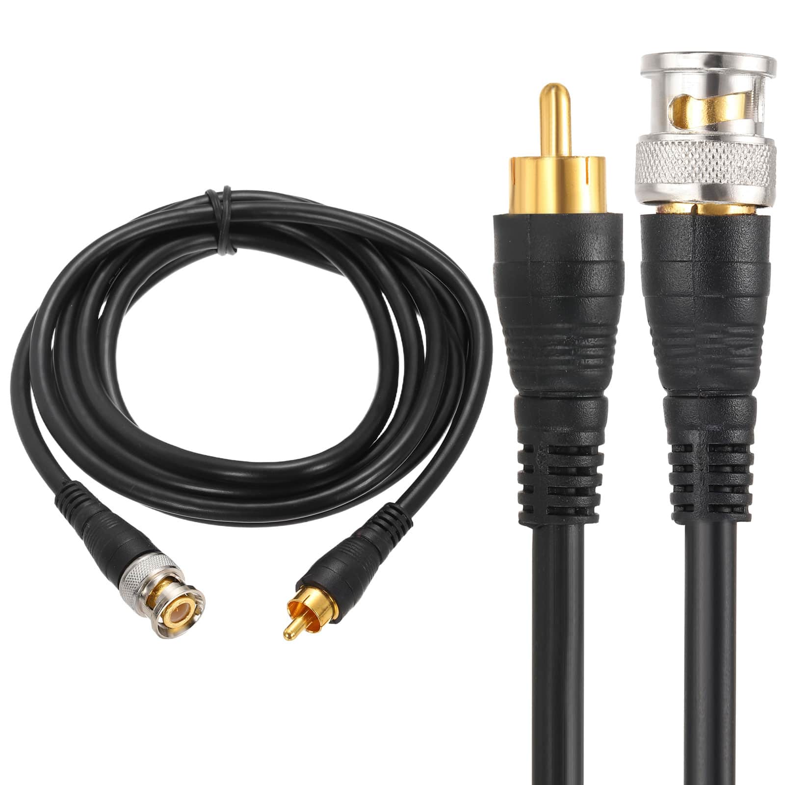 Unique Bargains - BNC Male to RCA Male Coaxial Cable 6-1/2FT 75-Ohm Camera Cable Cord for DVR CCTV Security System Monitor Video - Black