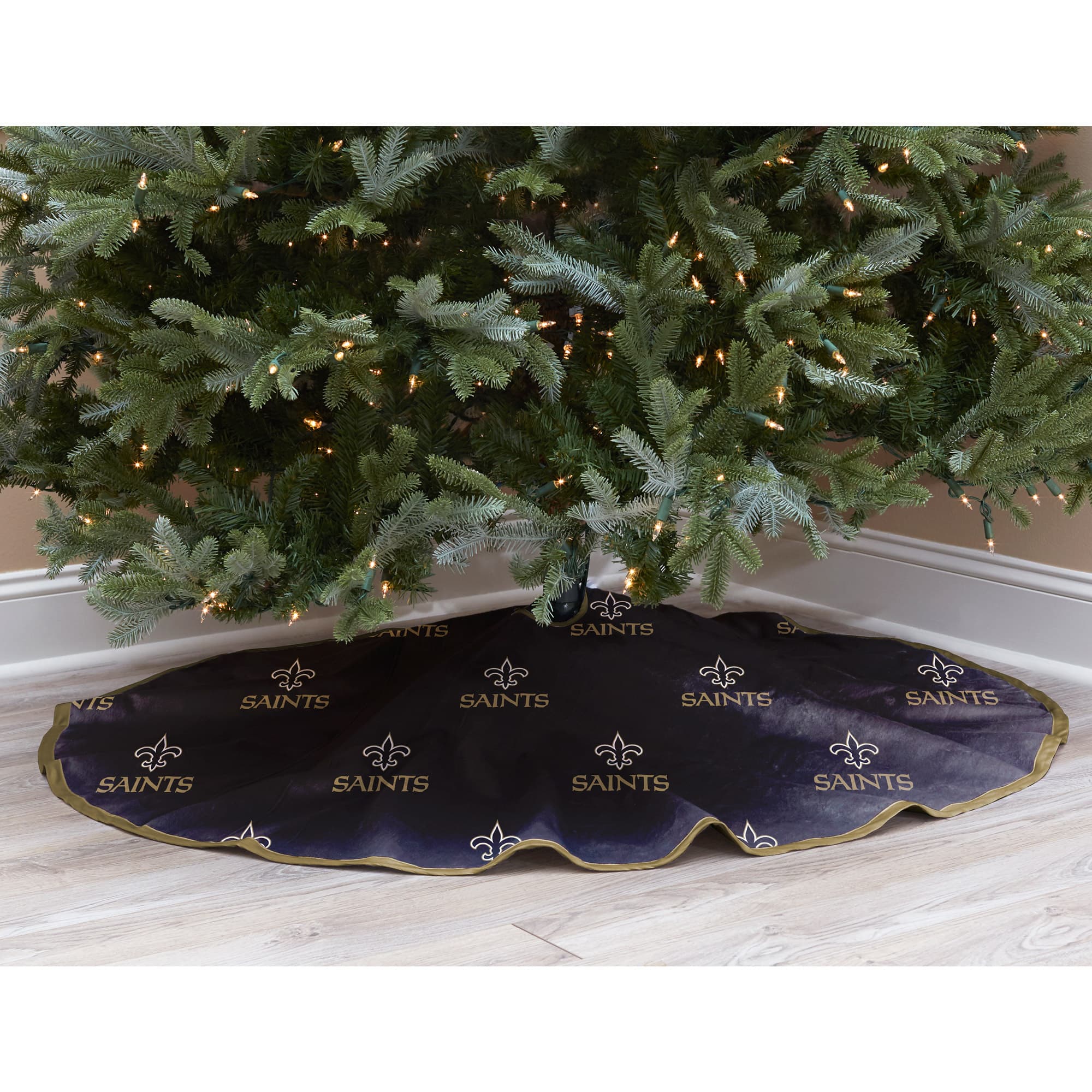 Pegasus - New Orleans Saints Micro Plush Christmas Tree Skirt - Black