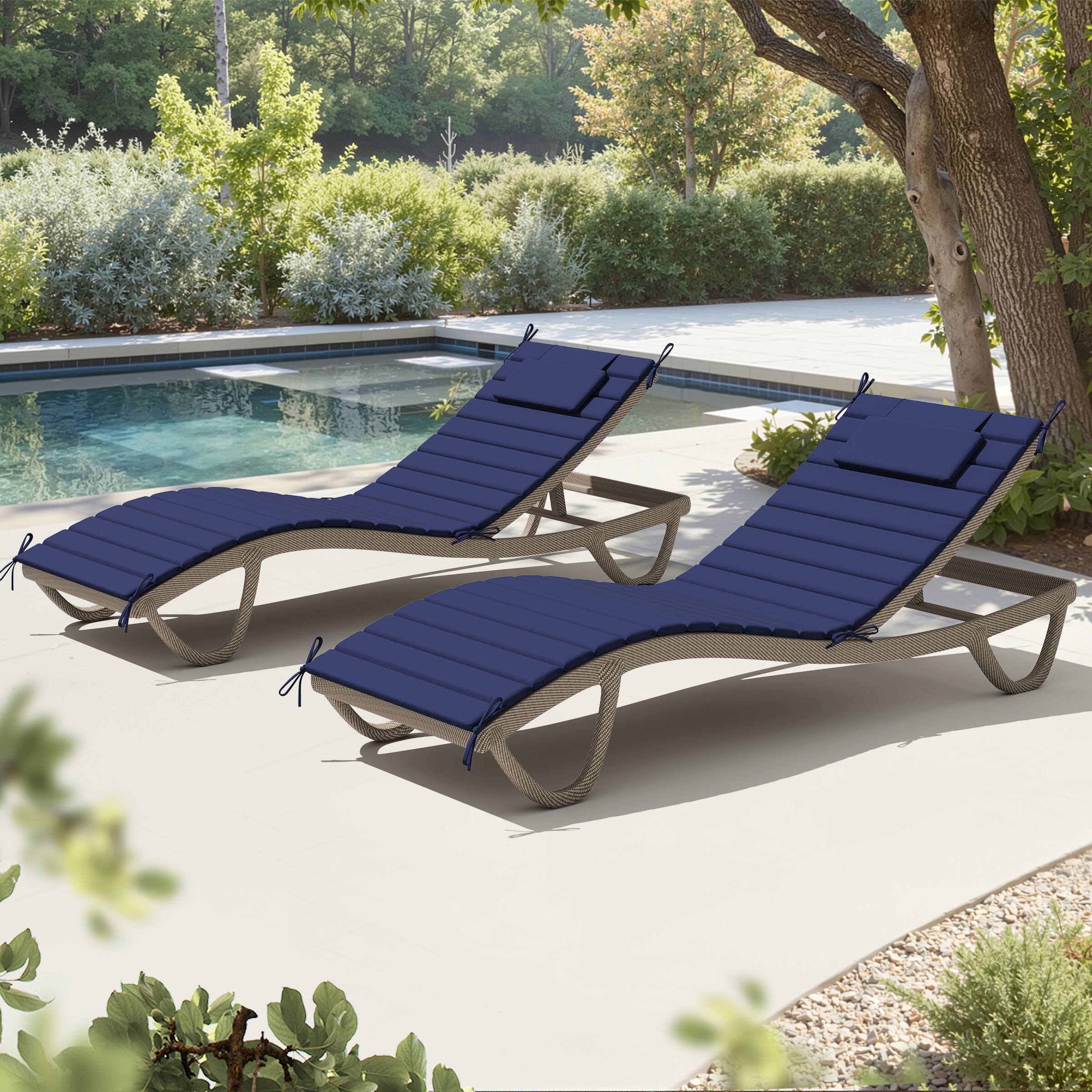 Alt View 8. Crestlive Products - Crestlive Products Outdoor Patio Lounge Chair Cushion - Navy.