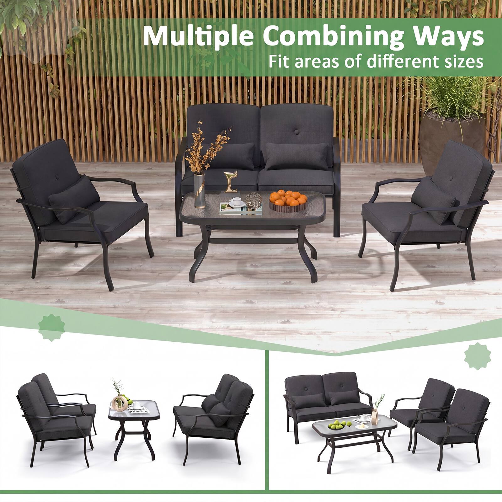 Multiple Combining Ways  
Fit areas of different sizes