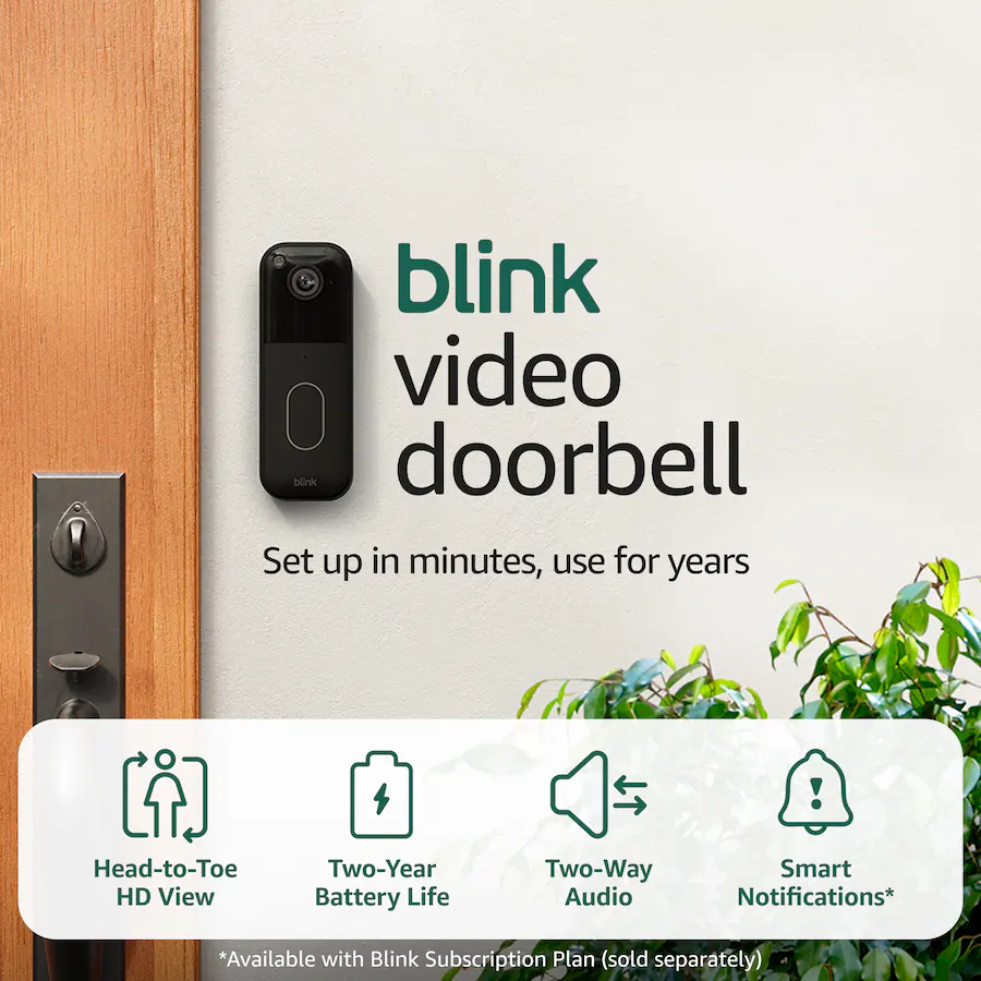 Sync Module Core Blink Types Blink Video Doorbell Head to toe HD view, two year battery, simple ...
