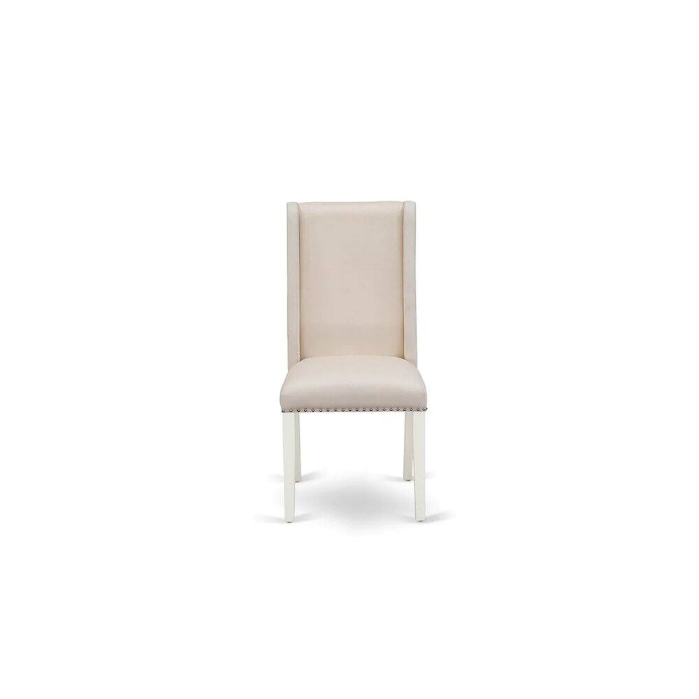 Alt View 1. East West Furniture - Dining Room Set Linen White - Brown.