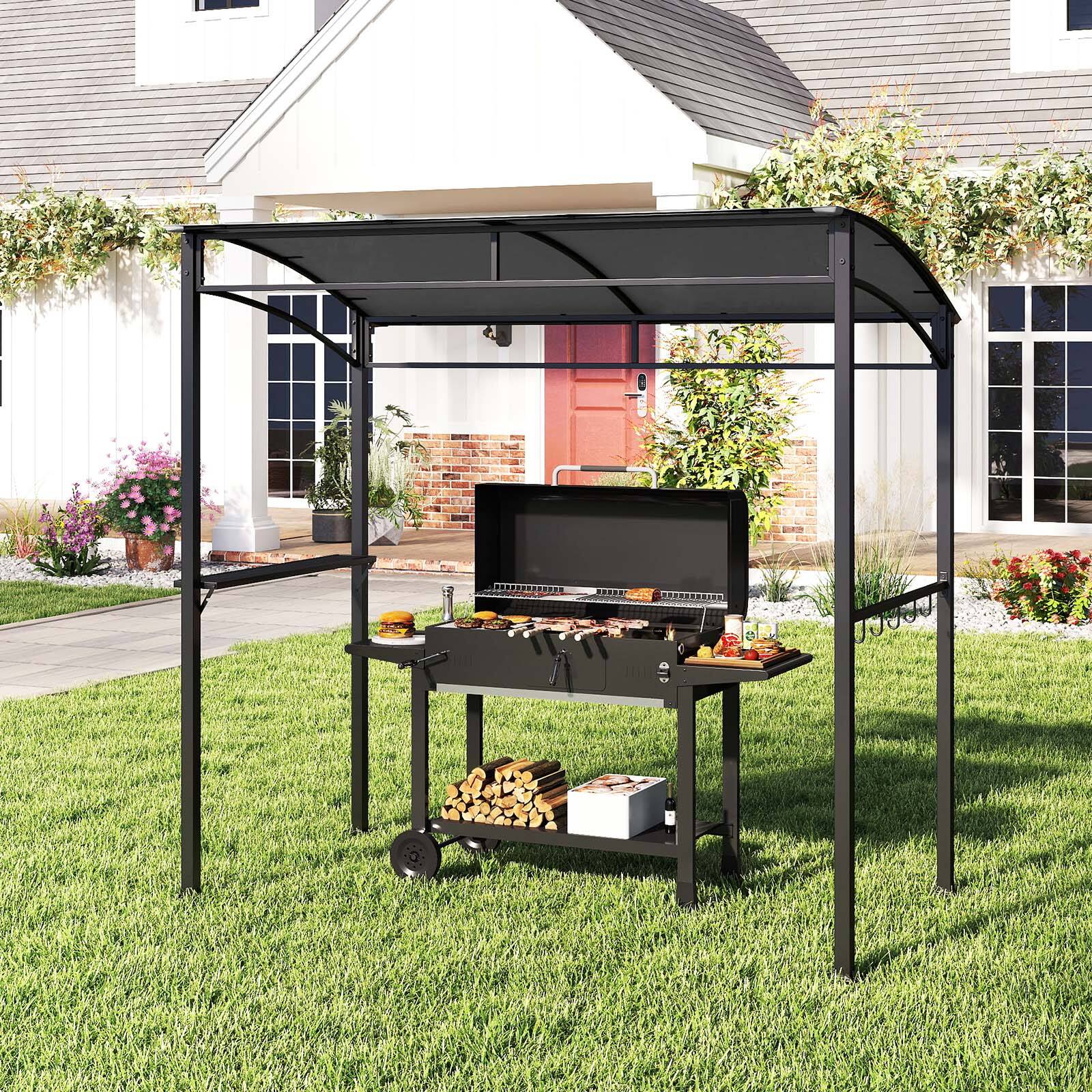 Alt View 3. Costway - Costway 7'x4.5' Grill Gazebo Outdoor Patio Garden BBQ Canopy Shelter Storage Hook.