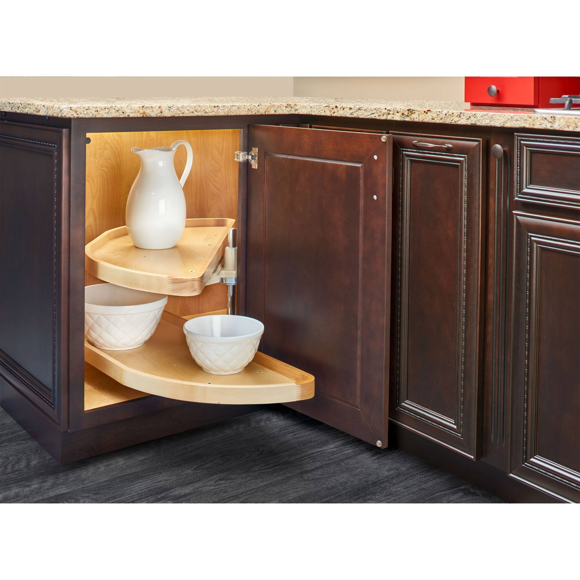 Alt View 8. Rev-A-Shelf - Rev-a-Shelf 35" Lazy Susan Half-Moon Shaped 2-Shelf Turner, 4WLS882-35-570 - Light Brown.