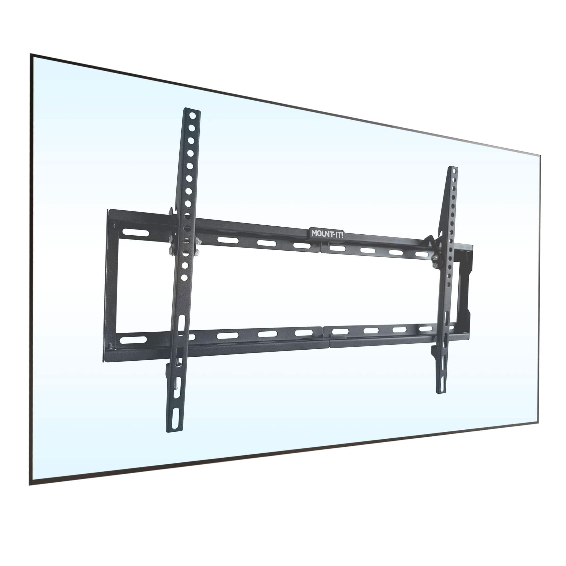 Mount-It! - Low Profile Tilt TV Wall Mount – Fits 32"–65" TVs, Up to 121 lbs, Slim Design - Black