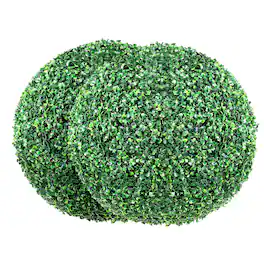 VEVOR - Artificial Topiaries Boxwood Trees, 20" Tall (2 Pieces), Ball-Shape Faux Topiaries Plant, All-year Feaux Plant - Green