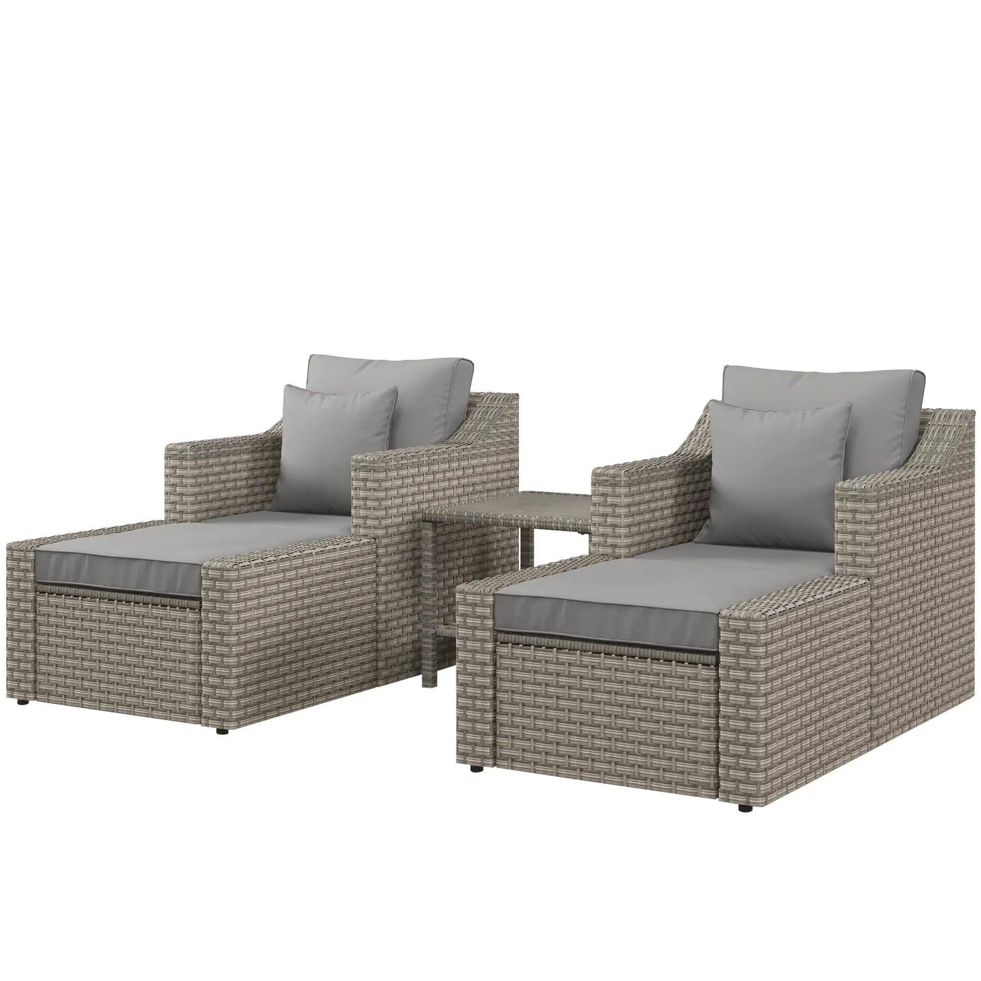 Alt View 7. Resenkos - Resenkos 5pc Patio Furniture Set, Outdoor Sectional Furniture, Gray - Gray.