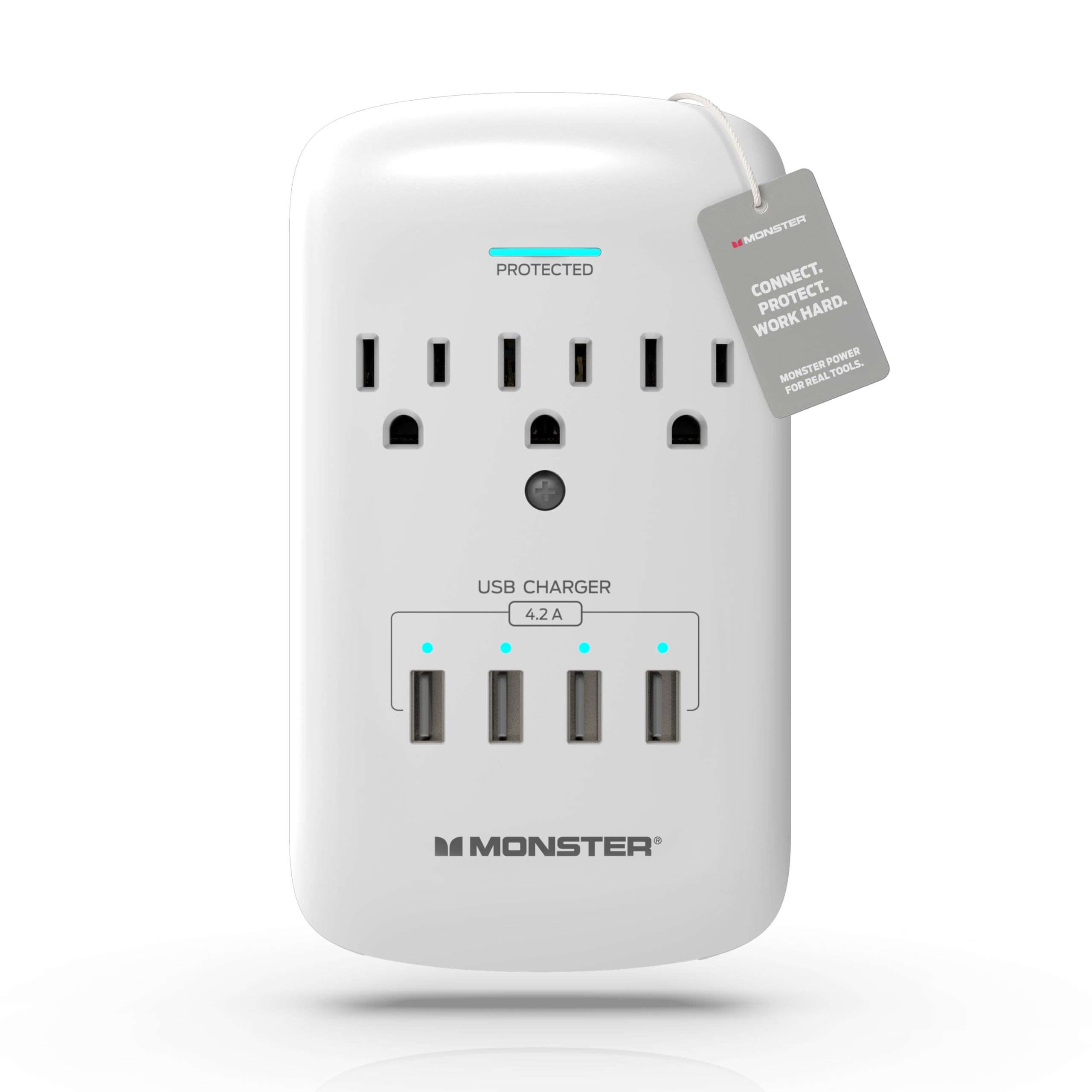CONNECT. PROTECT. WORK HARD.  
MONSTER POWER FOR REAL TOOLS.  
PROTECTED  
USB CHARGER 4.2A
