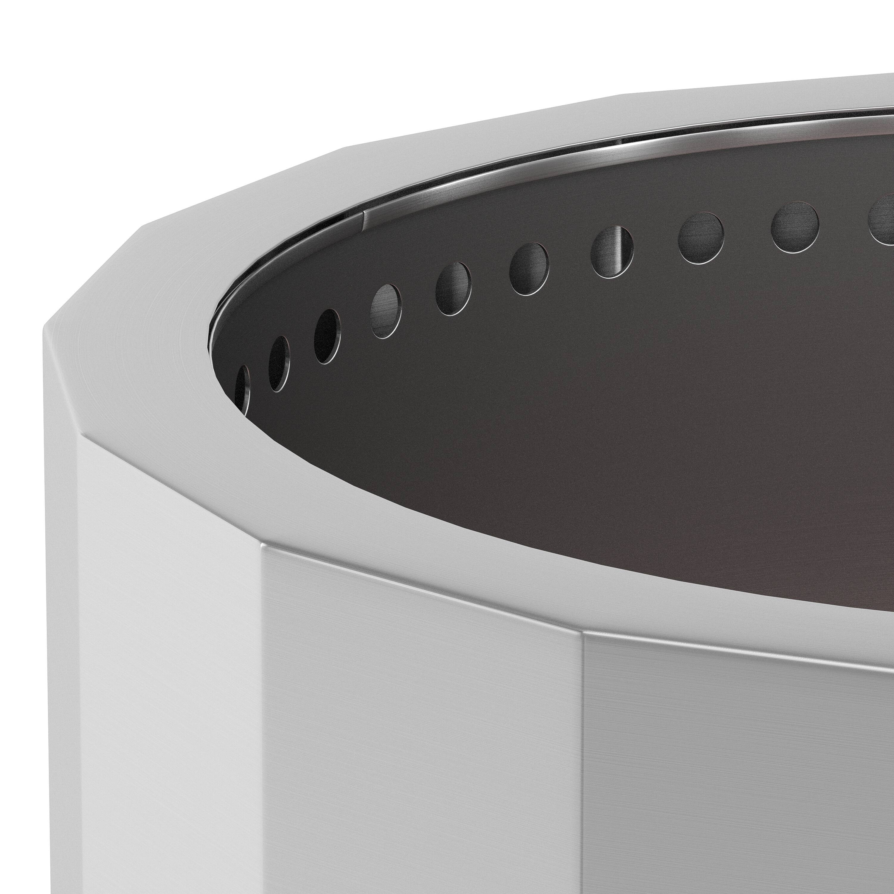 Alt View 8. Emma + Oliver - Hestia Steel Portable Smokeless Wood Burning Firepit with Waterproof Cover for Outdoor Use - Stainless Steel.