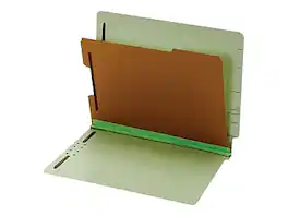 Pendaflex - End-Tab Classification Folders, Letter Size, 1-Partition, Light 10/Box (PFX 23214) - Green
