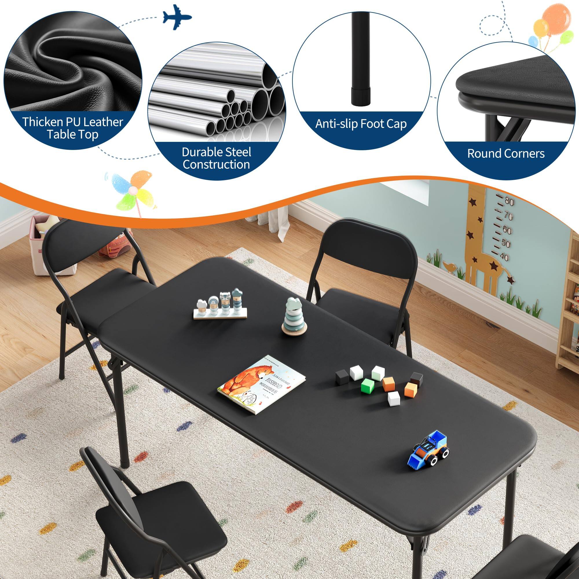 Thicken PU Leather Table Top  
Durable Steel Construction  
Anti-slip Foot Cap  
Round Corners  

80 70 40 50 50  

WEAIN A/OS  

D - e VK F