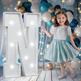 Paradigms Interiors - Marquee Letters 3 Feet Tall Cool Light Up A Letter For Birthday Anniversary Graduation Party Decoration Mar - Letter N