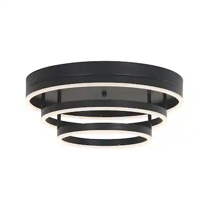 Front. Umeiluce - 19.7" Modern LED Flush Mount lighting Geometric light for Low-ceiling - Matte Black.
