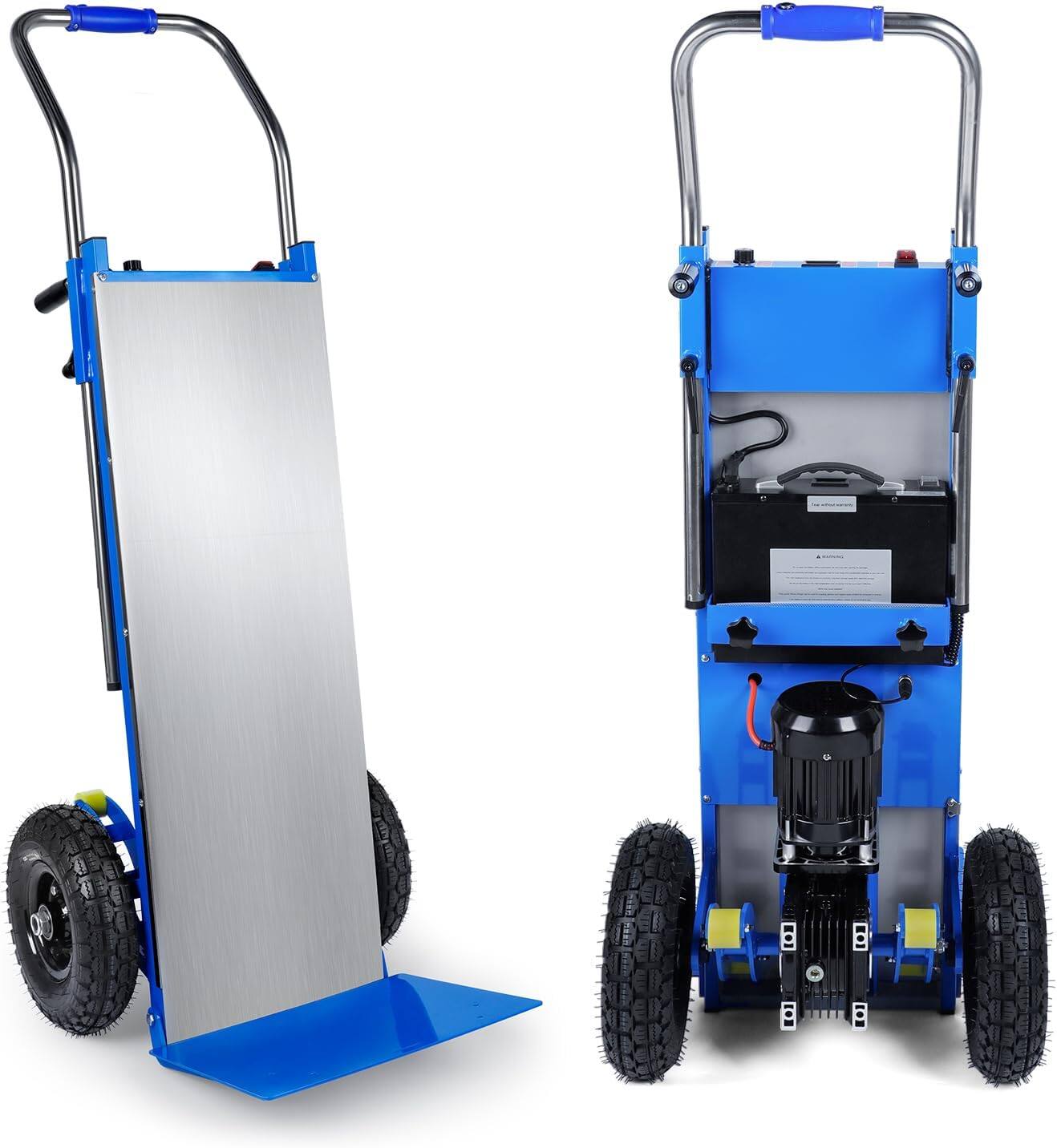 Front. Mirfee - 1200W Heavy Duty Stair Climbing Hand Truck - 880lbs Capacity with Telescoping Handle & Air Wheels - Blue.