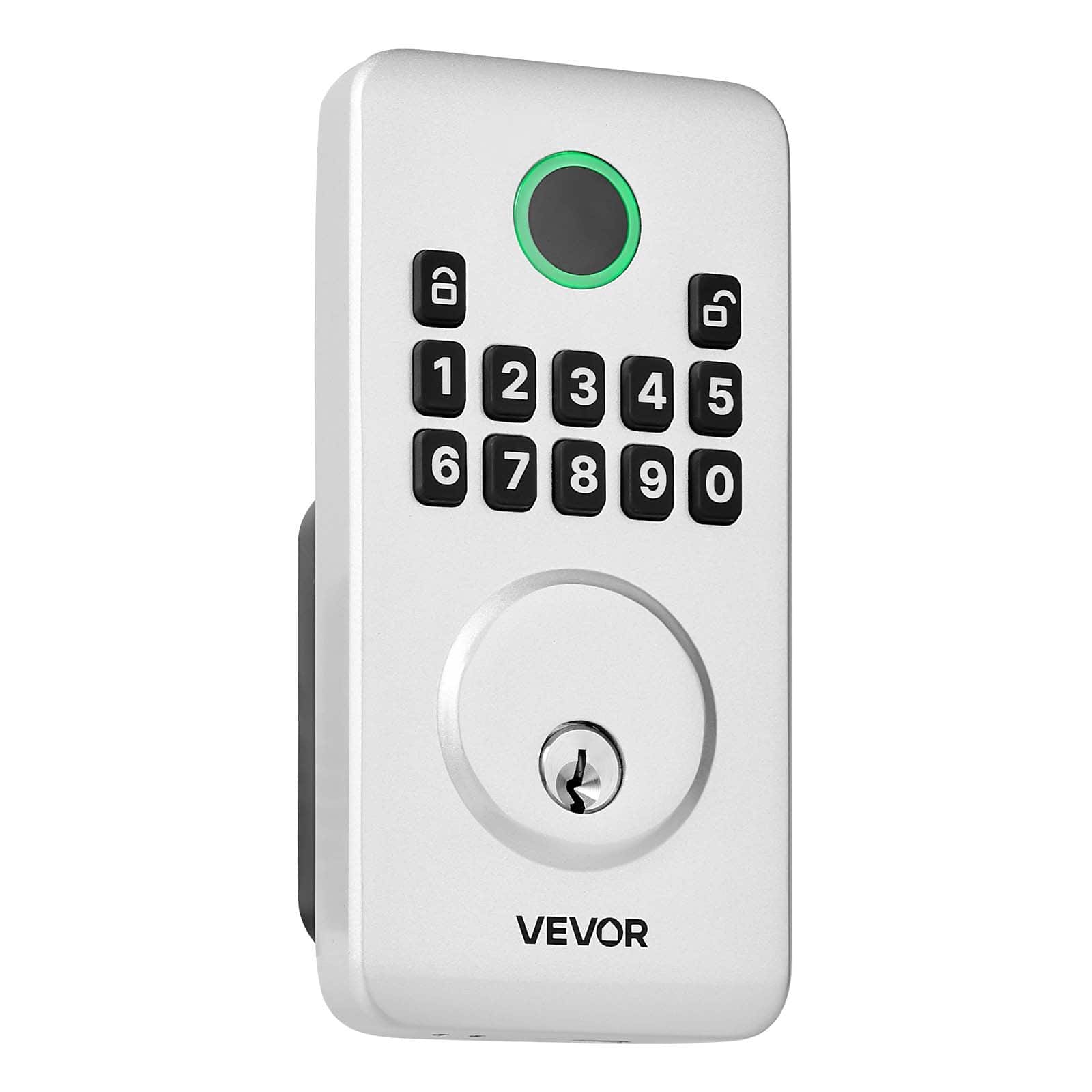 VEVOR - Keyless Entry Door Lock, Electronic Deadbolt with Customizable User Codes, Pioneering Easy-Grip Design, Keyed Entry - Silver
