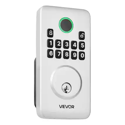 Front. VEVOR - Keyless Entry Door Lock, Electronic Deadbolt with Customizable User Codes, Pioneering Easy-Grip Design, Keyed Entry - Sliver.