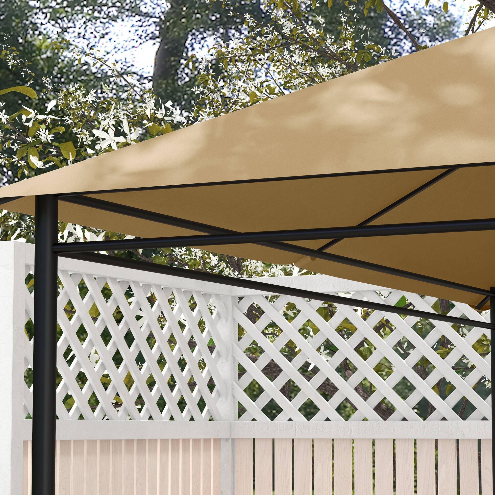 Alt View 7. Outsunny - 10' x 13' 84C-116 Model Gazebo Canopy Replacement, Outdoor Gazebo Cover Top Roof Replacement with Vents and Drain Holes - Khaki.