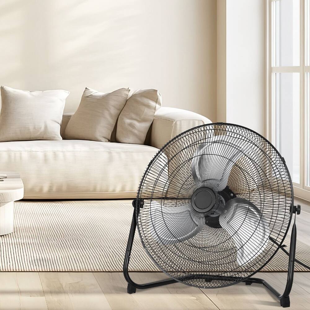 Alt View 5. Loheer - Loheer Industrial Floor Fan 2 PCS 20 Inch High Velocity Heavy Duty Metal Garage Fan 4800 CFM Adjustable Tilt.