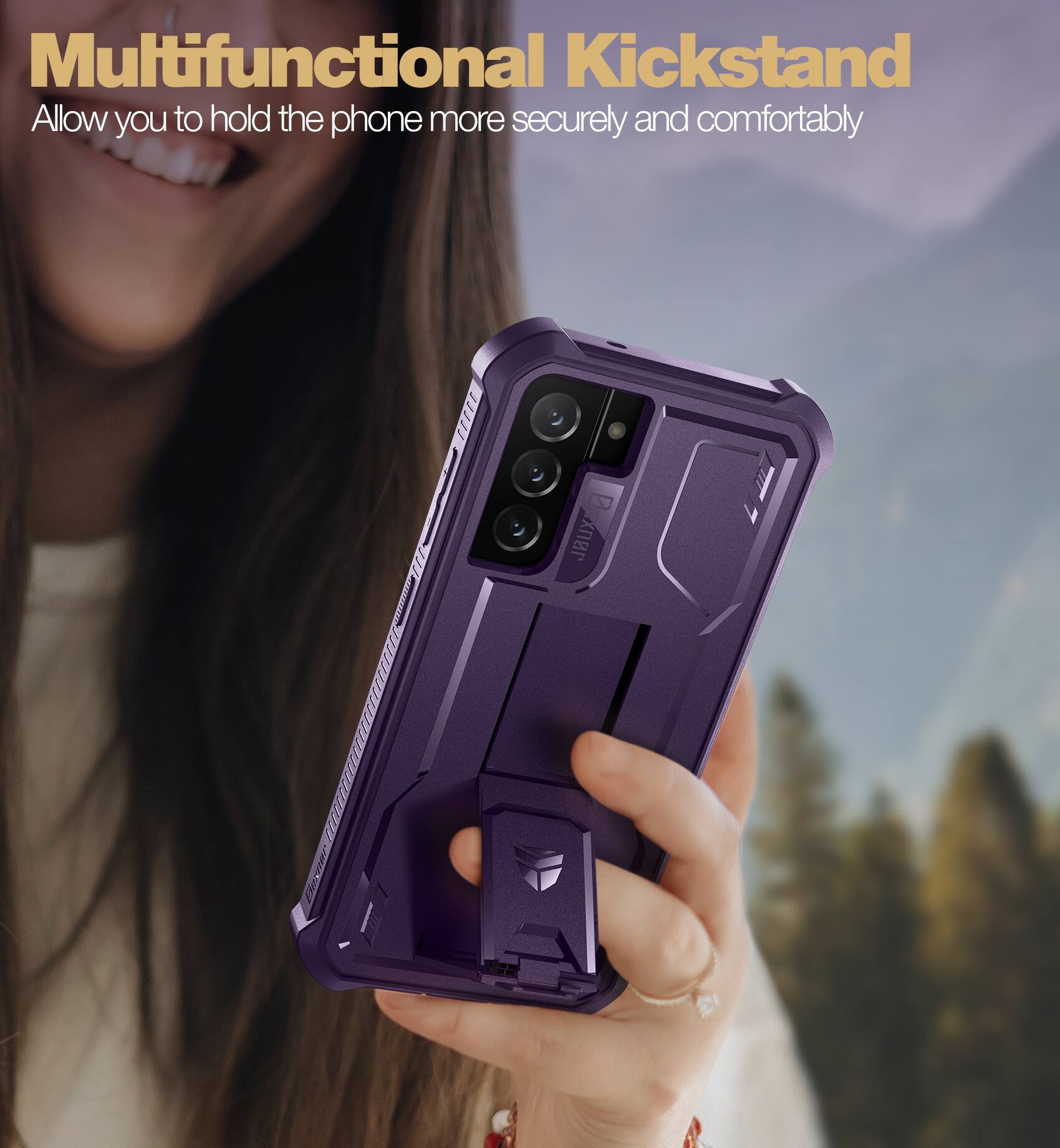 Multifunctional Kickstand  
Allow you to hold the phone more securely and comfortably