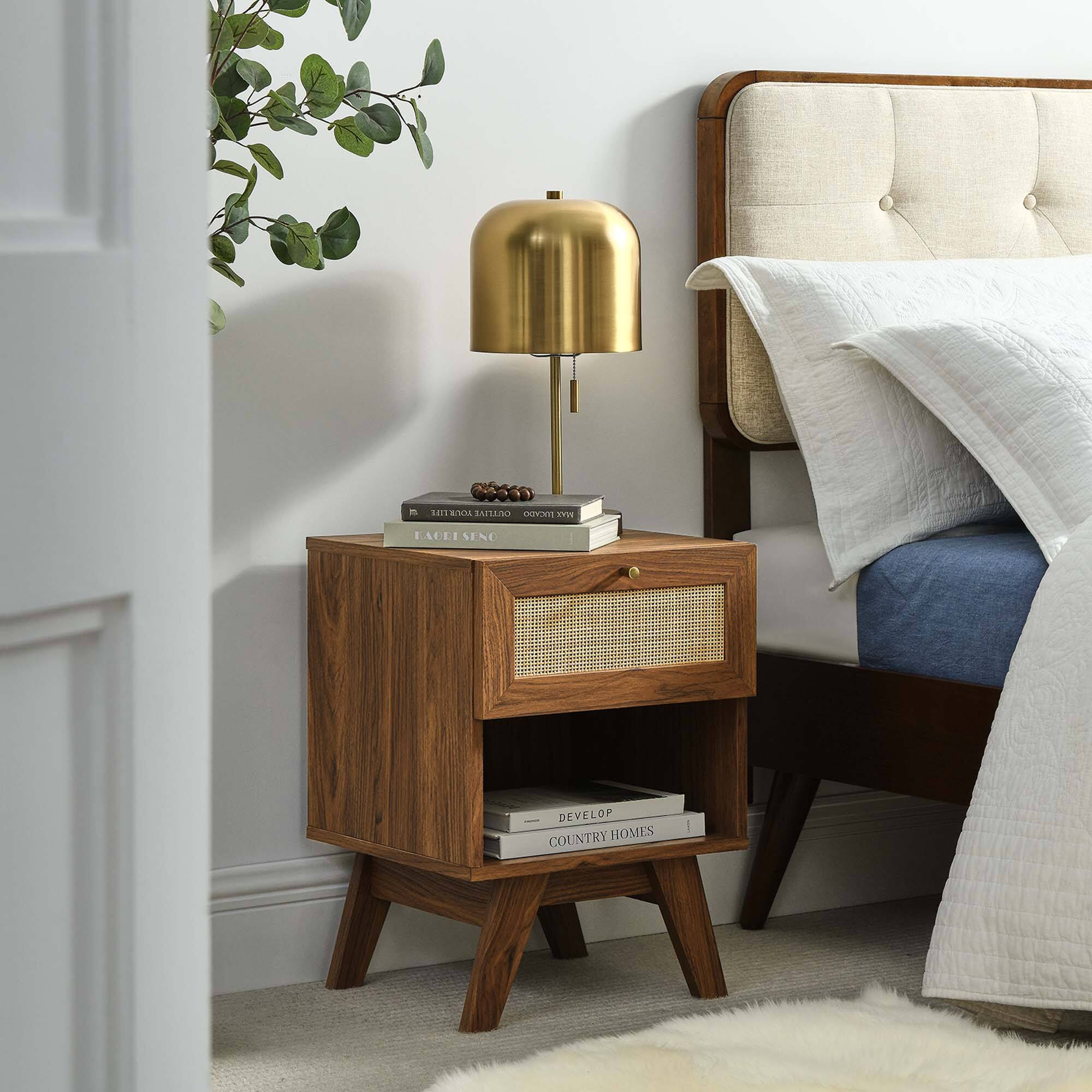Soma 1-Drawer Nightstand by Modway - Walnut