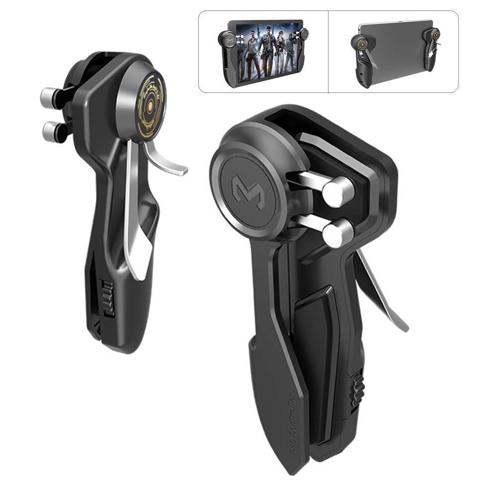 Front. Reds Spade - Pubg Controller For Tablet 4 Triggers 6 Finger Operation Shoot Aim Trigger Gamepad Grip Support 10- Ipad - Black.