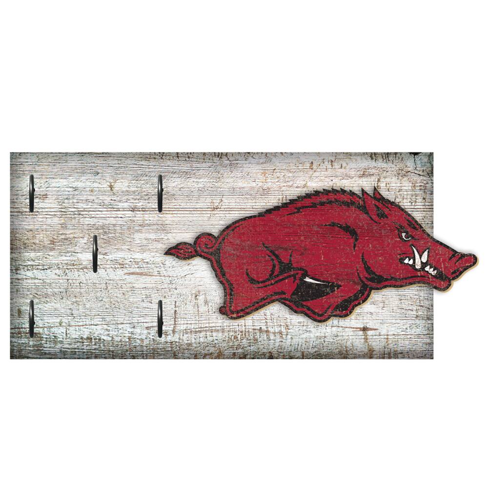 Front. Fan Creations - Arkansas Razorbacks 6" x 12" Mounted Key Holder - Multicolor.