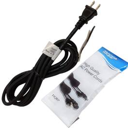 HQRP - AC Power Cord 8 ft 18 AWG 2-Wire 10 A 125 V Repair Cable for Makita 9553NB 9557NB 9561CV - Black