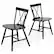 Front. Costway - Dining Chairs Set of 2 Farmhouse Kitchen Chair with Rubber Wood Frame - Black.
