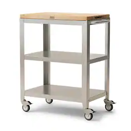 John Boos - Cucina Culinarte Kitchen Cart with Removable Maple Wood Cutting Board - NATURAL
