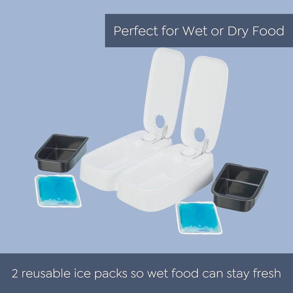 Perfect for Wet or Dry Food

2 reusable ice packs so wet food can stay fresh