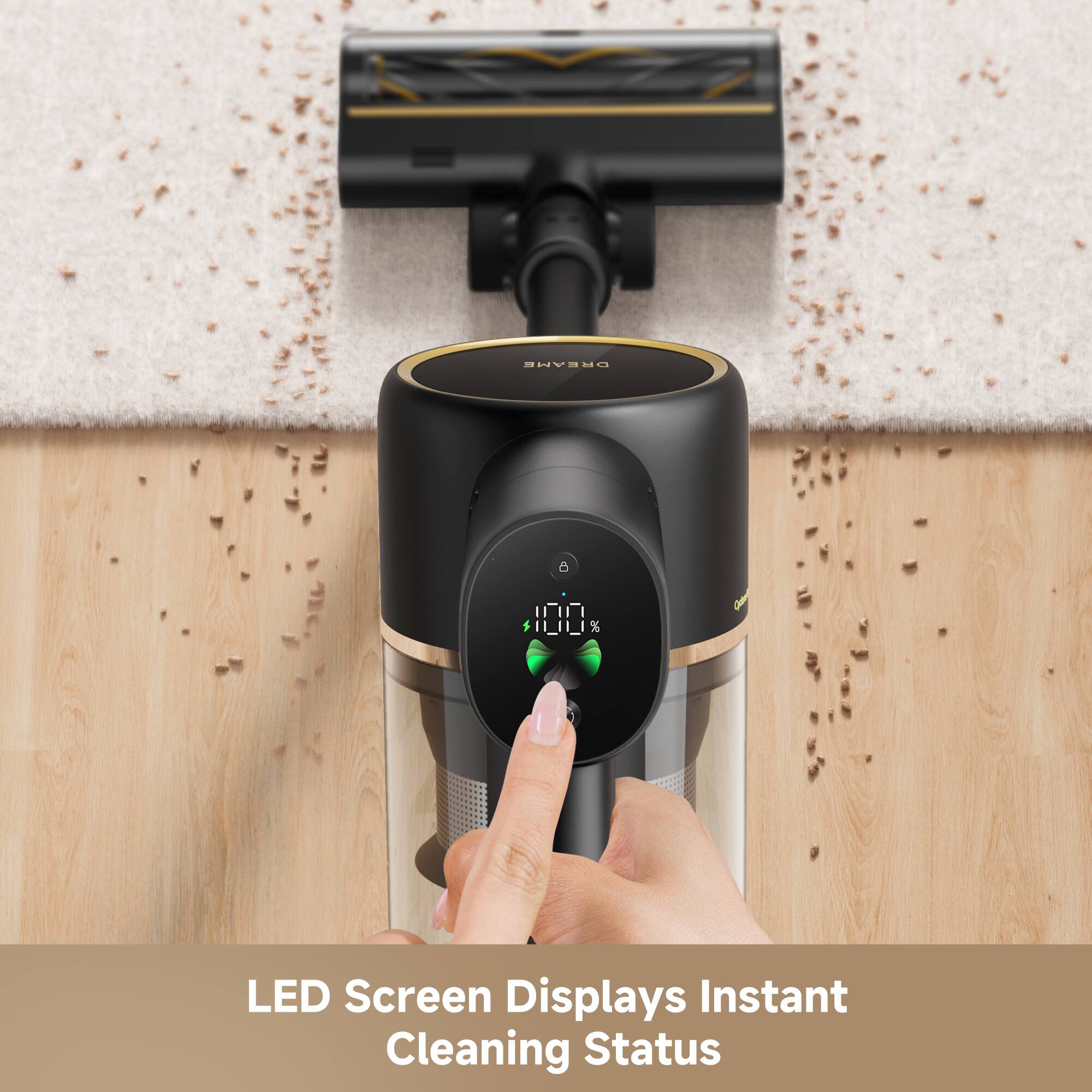 DREAMO 1 100 % - LED Screen Displays Instant Cleaning Status