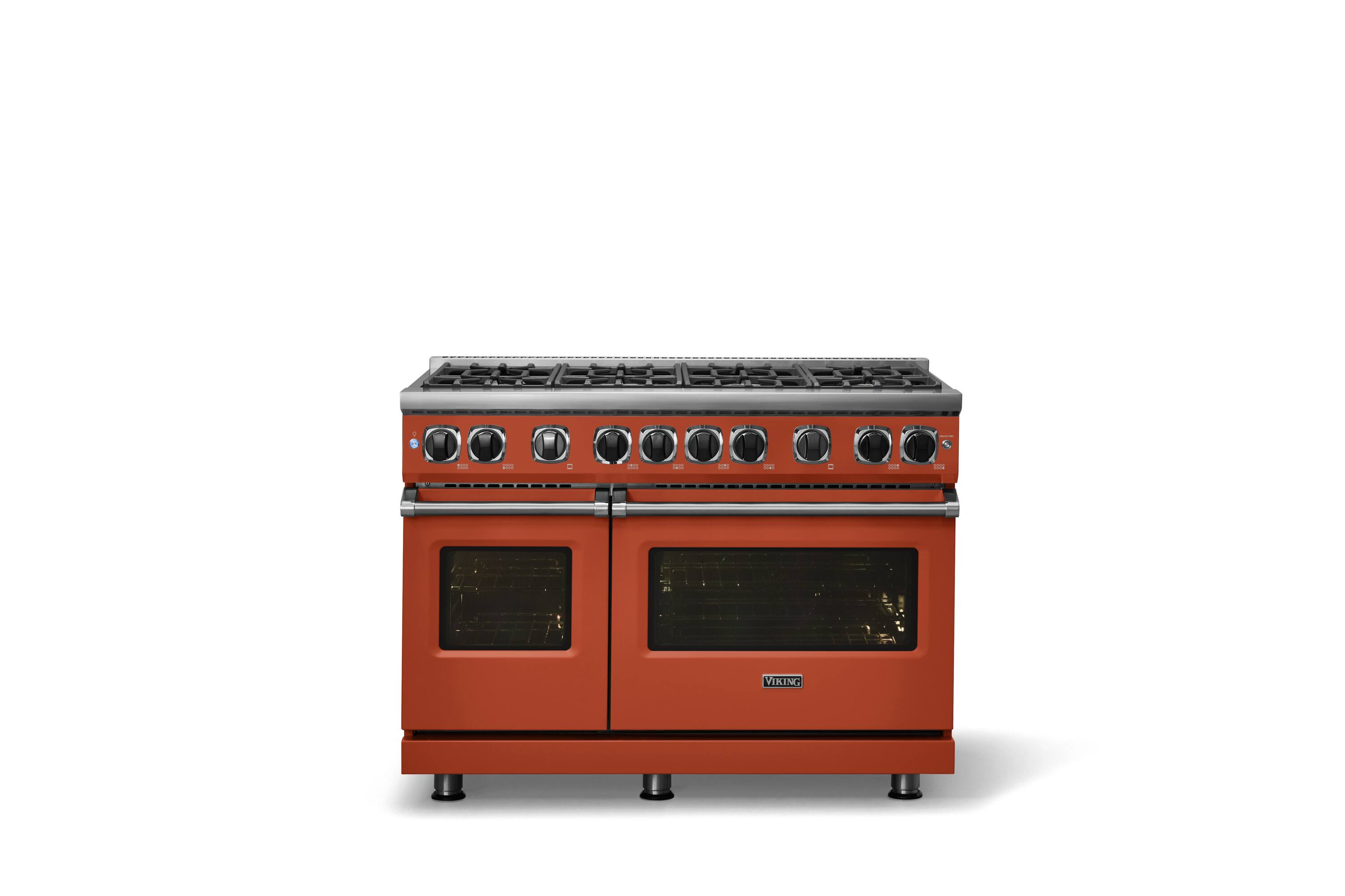 Alt View 1. Viking - 48"W. 7.3 Cu. Ft. Freestanding Sealed 8 Burner Gas Range - Spiced Cider - Spiced Cider.