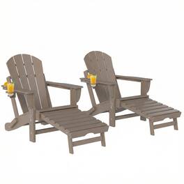 Homcom - Folding Adirondack Chair Set of 2 - Brown