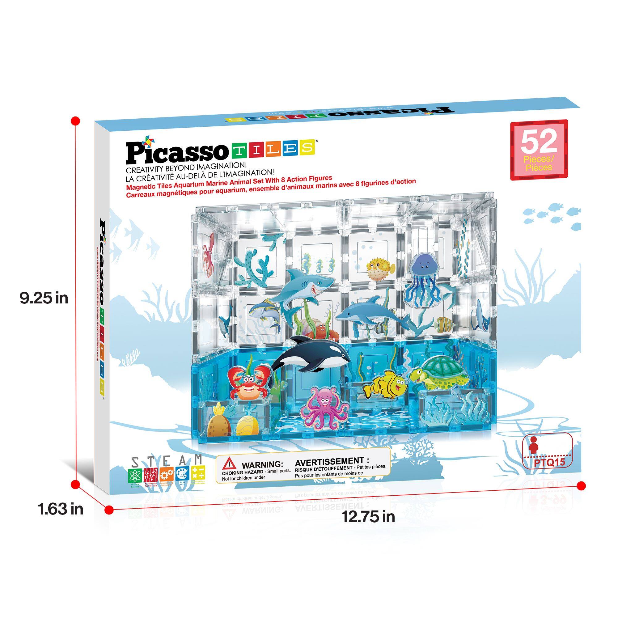 9.25 in
FIeazzo T I L E S Picasso CREATIVITY BEYOND IMAGINATION! CRATIVIT AU-DEL DE L'IMAGINATION! LA Animal Set With 3 Action Figures d'action Tiles Aquarium Marine marins avec 8 figurines Magnetic ensemble d'animaux Carreaux magntiques pour aquarium, Ficasso 52 Pieces/ Pieces 1.63 in
STYEAM S T E A M
AVERTISSEMENT WARNING: D'TOUFFEMENT Ps pinotas RISQUE CHOKNG - cnttuns - - - uer Pas - - - onaron d
12.75 in
PTQ15 A 66-8