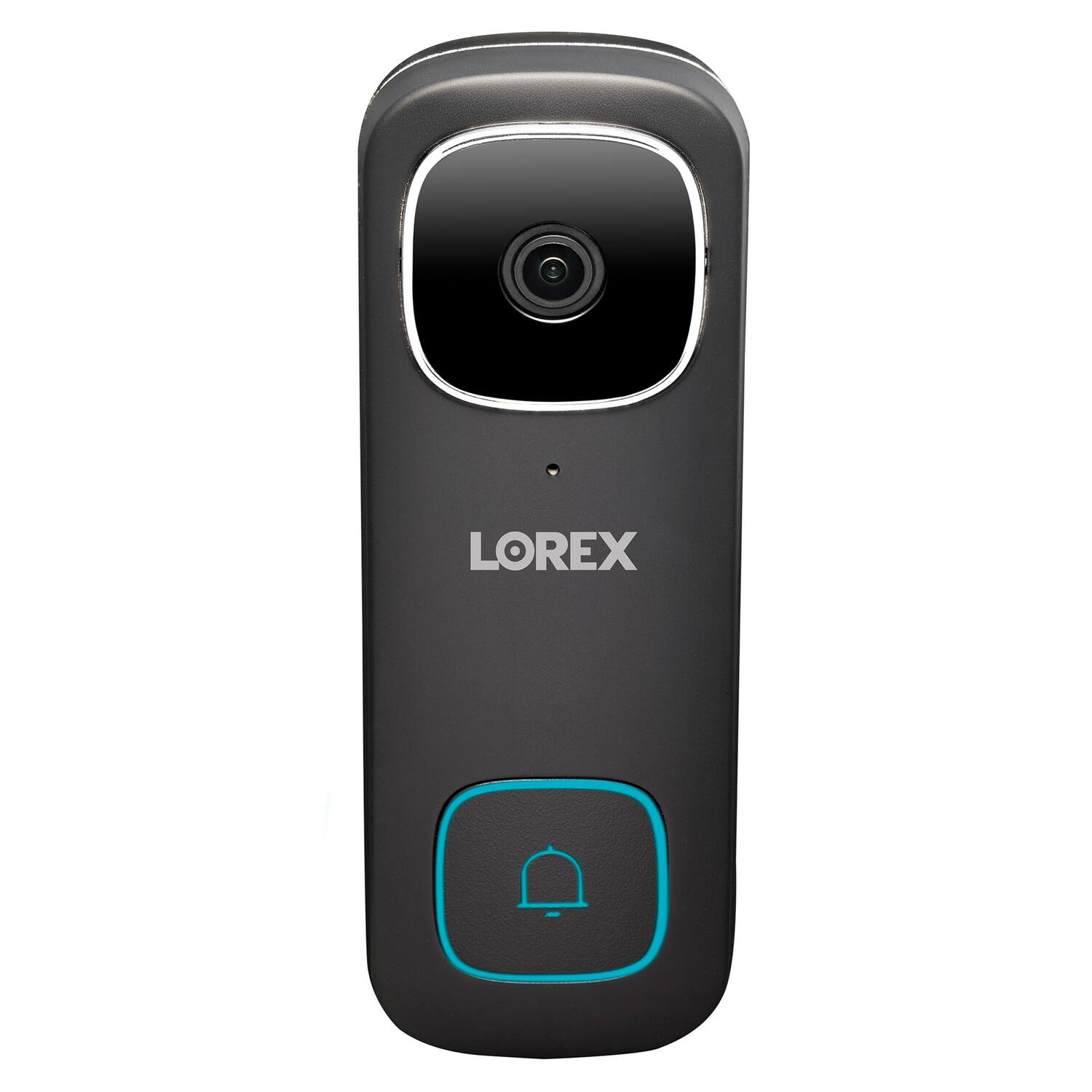 Back. Lorex - 2K QHD Wired Smart Video Doorbell with Person Detection - Black.