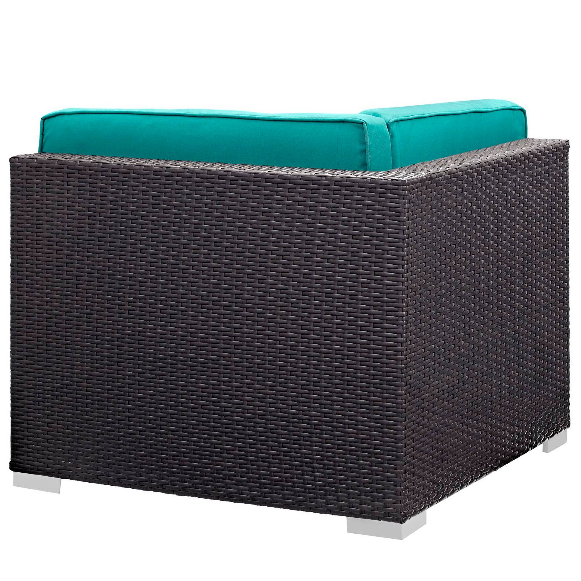 Left. Modway - Gather Corner and Middle Outdoor Patio Sectional Set by Modway - Espresso Turquoise.