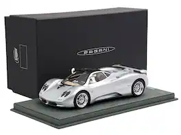 Pagani Zonda C12 Silver Metallic "VIN 001 20th Anniversary Restoration" with CASE Limited Ed 1/18 Model Car by BBR