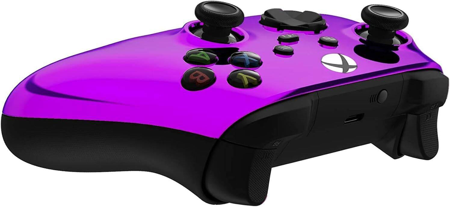 Back. Custom Controllerzz - Custom Wireless Controller for Xbox Series X|S, Xbox One, & PC - Purple Chrome.