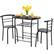 Front. Costway - 3 Pcs Dining Set 2 Chairs and Table Compact Bistro Pub Breakfast Home Kitchen Black - Black.