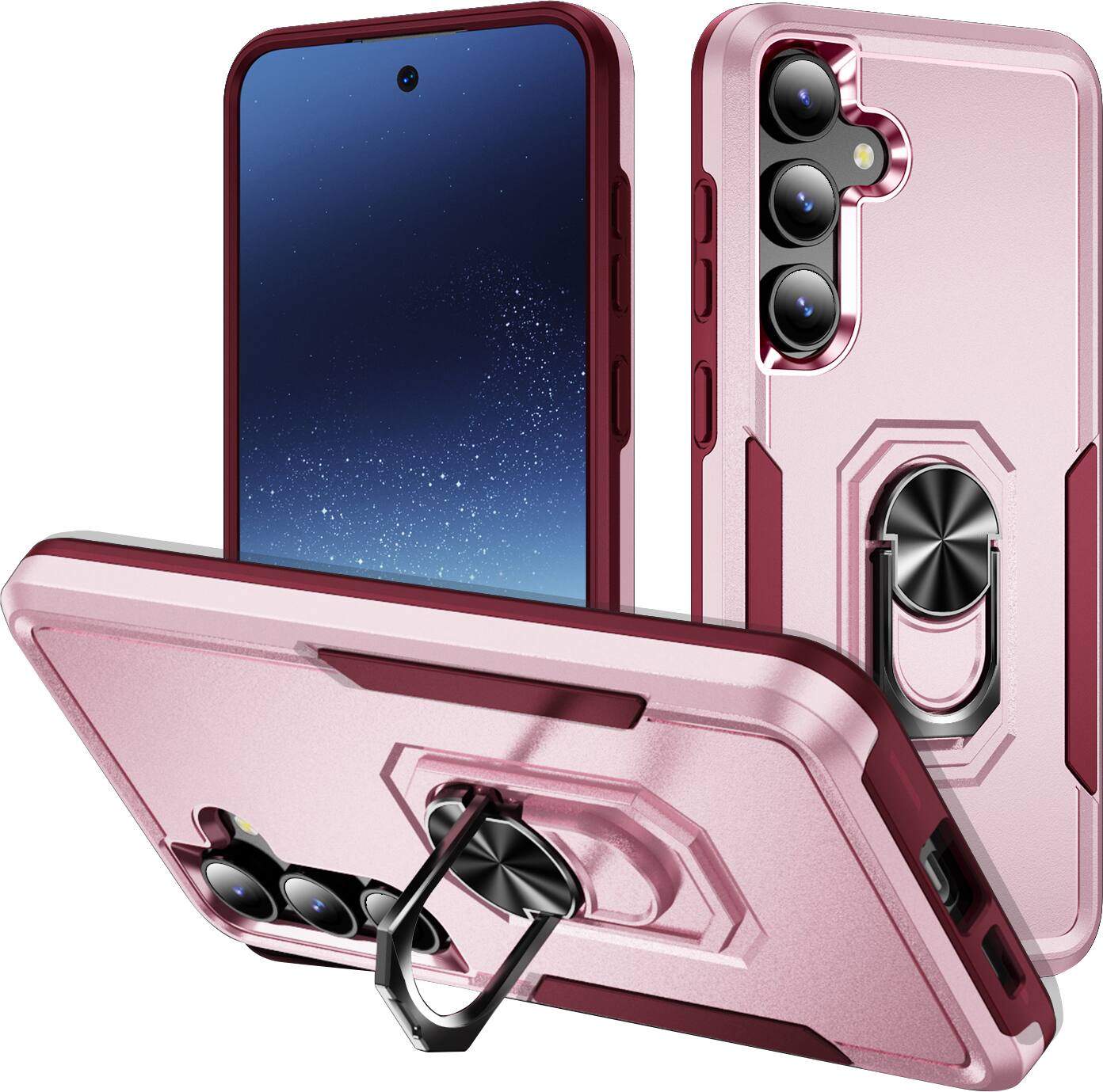 Alt View 11. SaharaCase - ArmorPro Kickstand Case for Samsung Galaxy S24+ - Wild Pink.