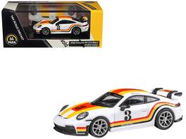 2025 Porsche 911 GT3 (992.2) #3 "Andial Livery" White with Stripes 1/64 Diecast Model Car by Paragon