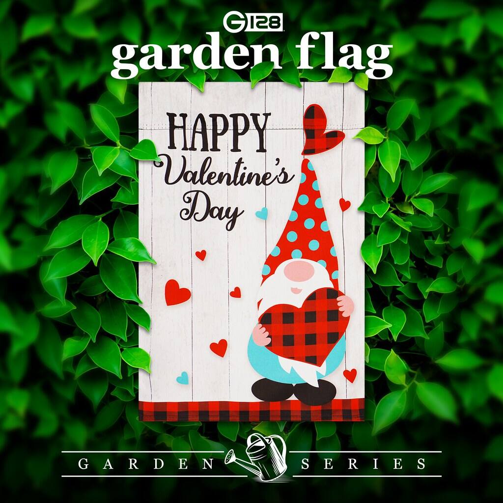 G 128 garden flag  
HAPPY Valentine's Day  
GARDEN SERIES
