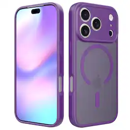 Dteck - for Apple iPhone 18 Pro Max Slim Magnetic Case,Shock-absorbent Rugged Back Cover,Skin-Feel Matte PC TPU Hybrid Shell - Darkpurple