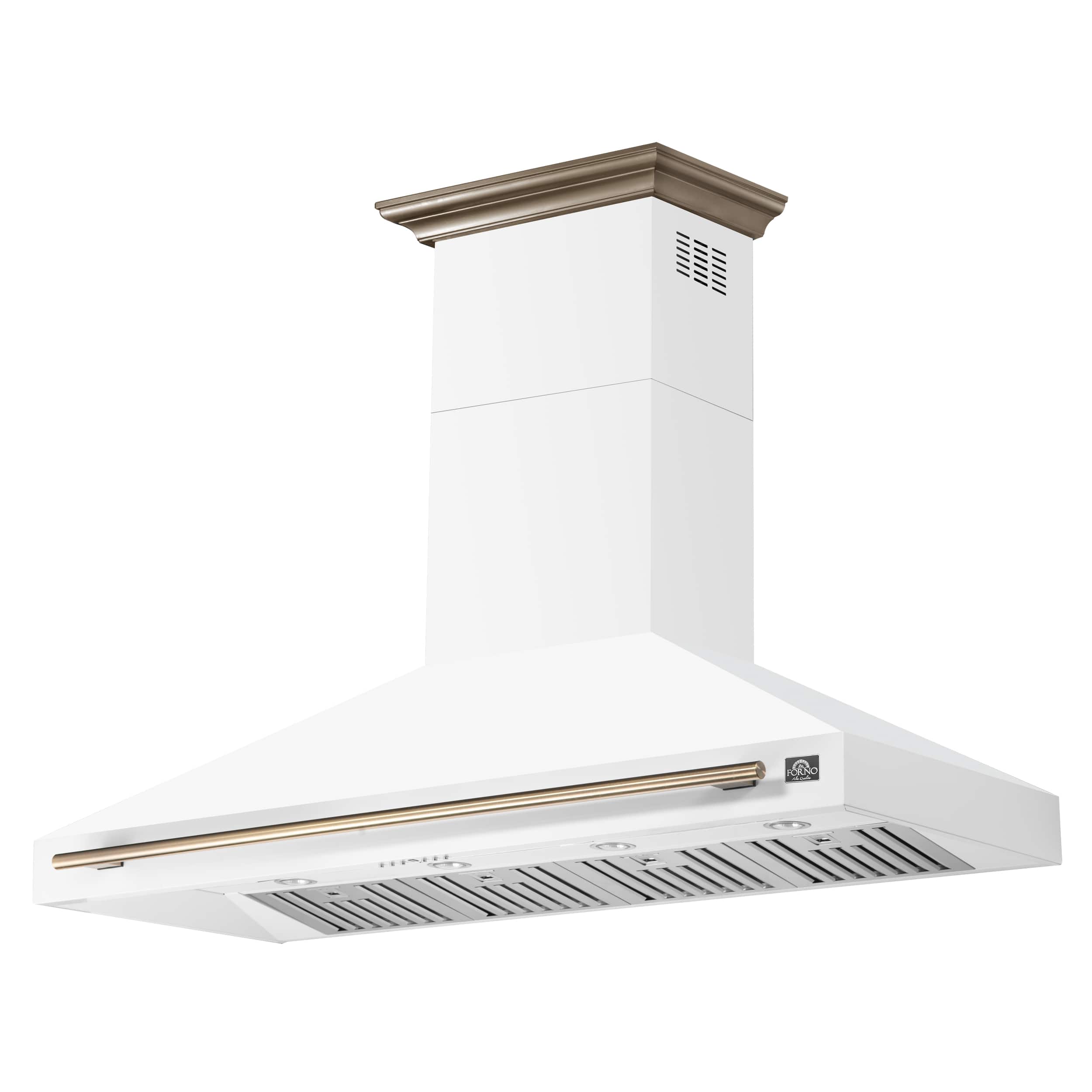 Angle. Forno Appliances - Aria 60 in. Convertible Wall-Mounted Range Hood - White.