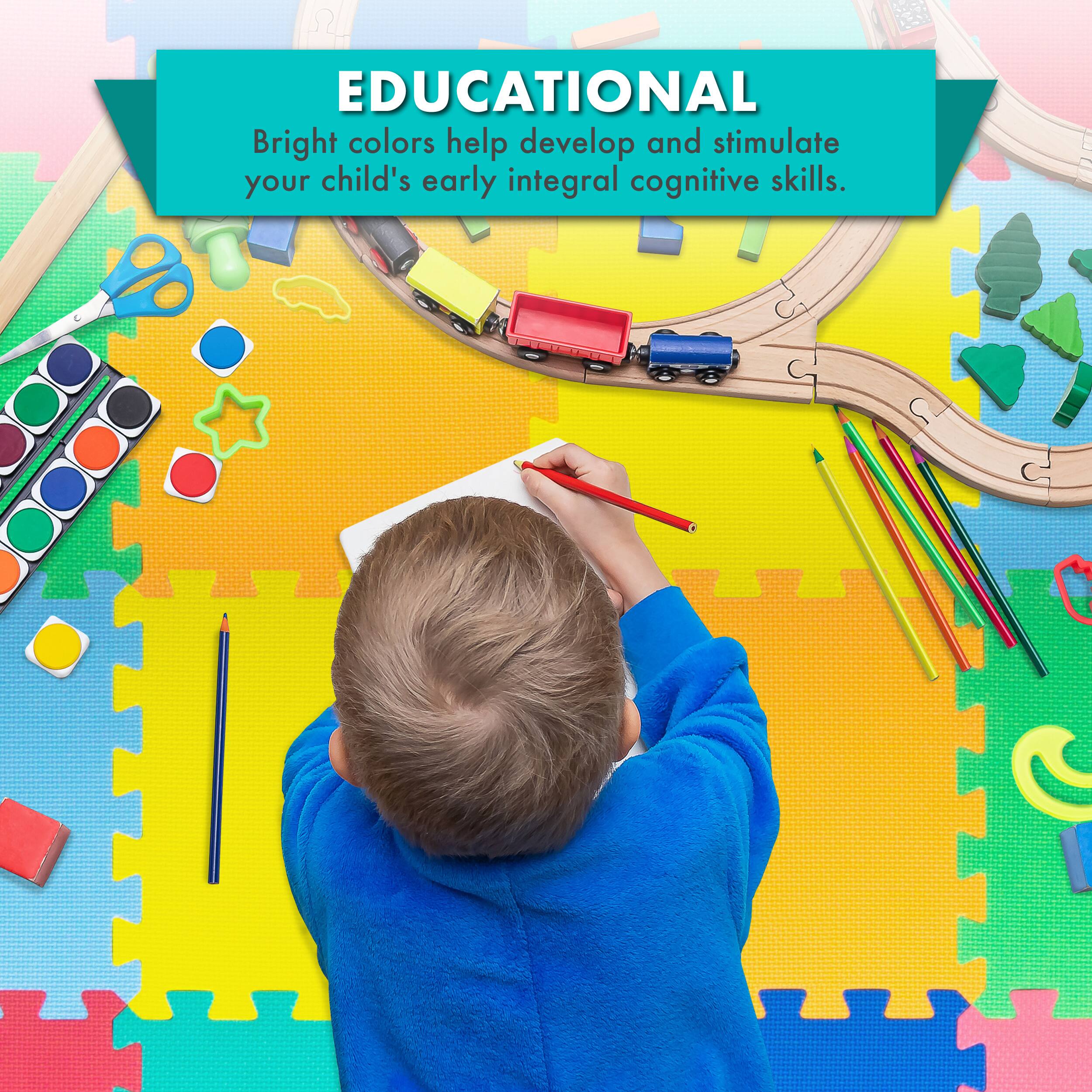 EDUCATIONAL  
Bright colors help develop and stimulate your child's early integral cognitive skills.