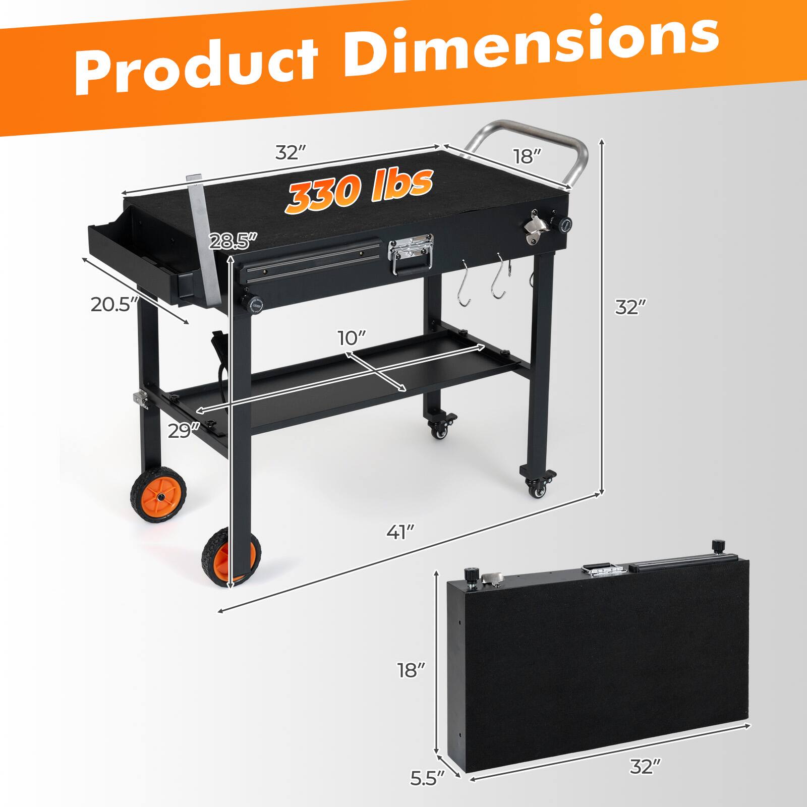 Product Dimensions: 32" x 330 lbs x 28.5" x 18" x 20.5" x 10" x 32" x 29" x 41" x 18" x 5.5" x 32"
